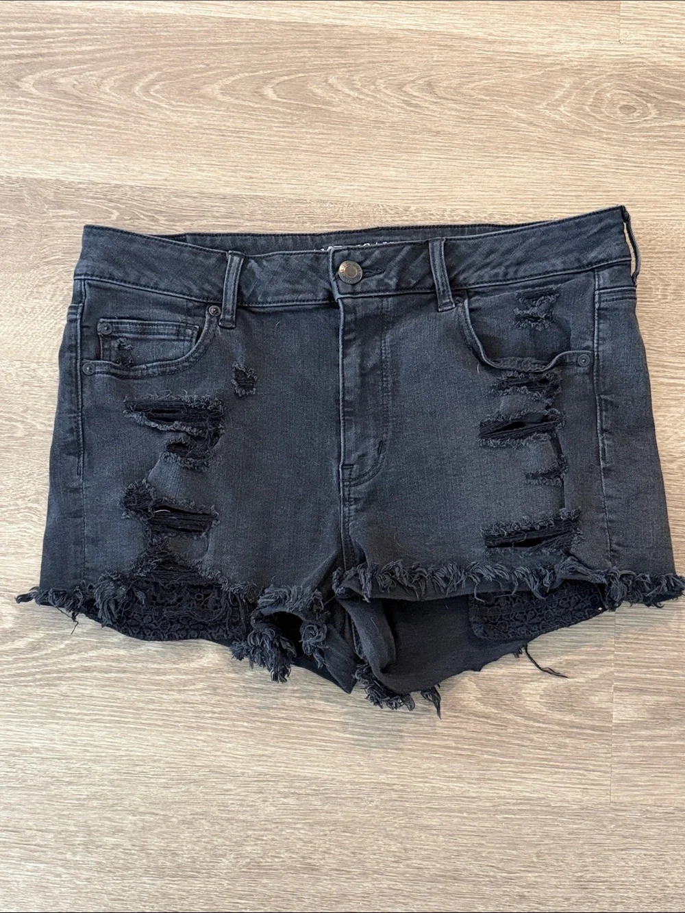Black Distressed Women's Denim Shorts